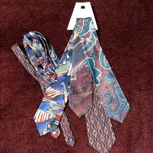 Elegant Paisley and Geometric Ties Set